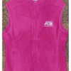 Raspberry color fleece vest with white ADK logo