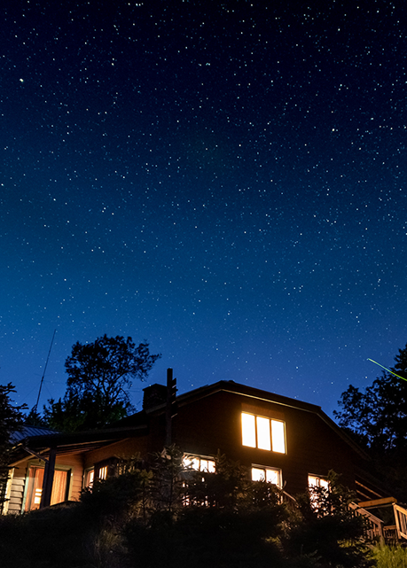 Starry skies over Johns Brook Lodge