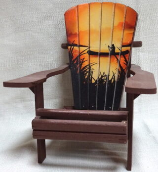 Adirondack chair with scene