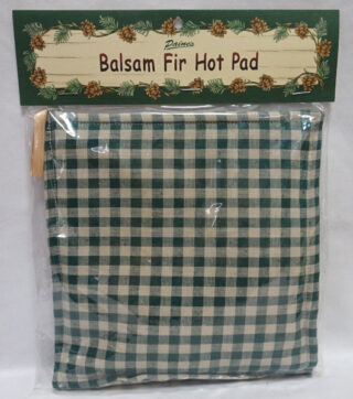Image of balsam hot pad with green checkered design