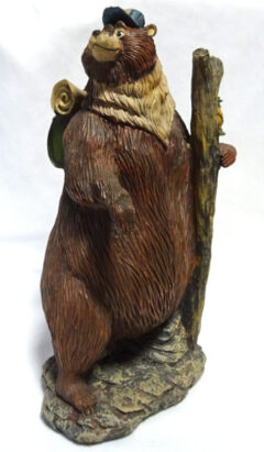 Image of brown hiking bear figurine