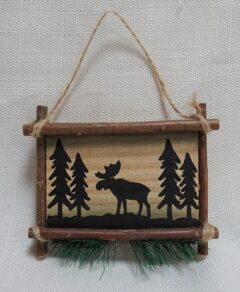 Image of wood moose ornament