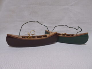 Red and green canoe ornaments
