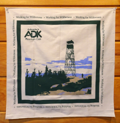 Natural color bandana with fire tower image
