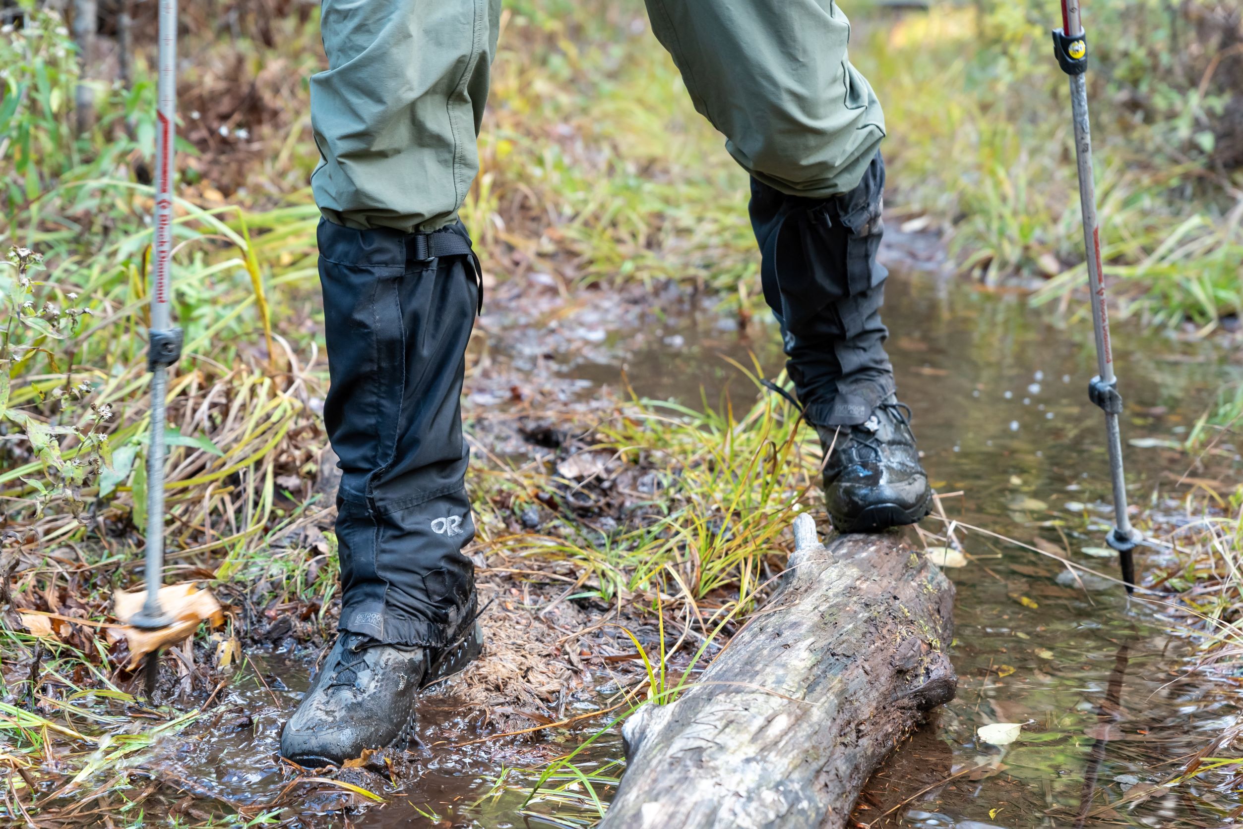 A wet, muddy trail