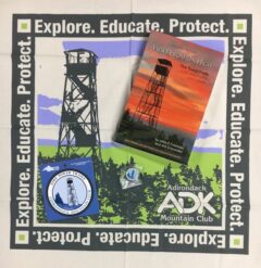 Fire tower bandana, book, sticker and pin