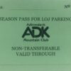 ADK member parking pass