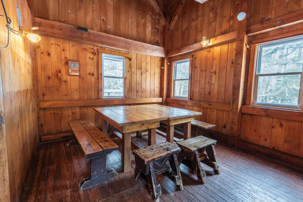 dining table inside a backcountry lodge