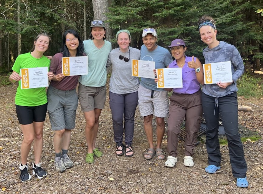 participants of a Leave No Trace course holding their completion certificates