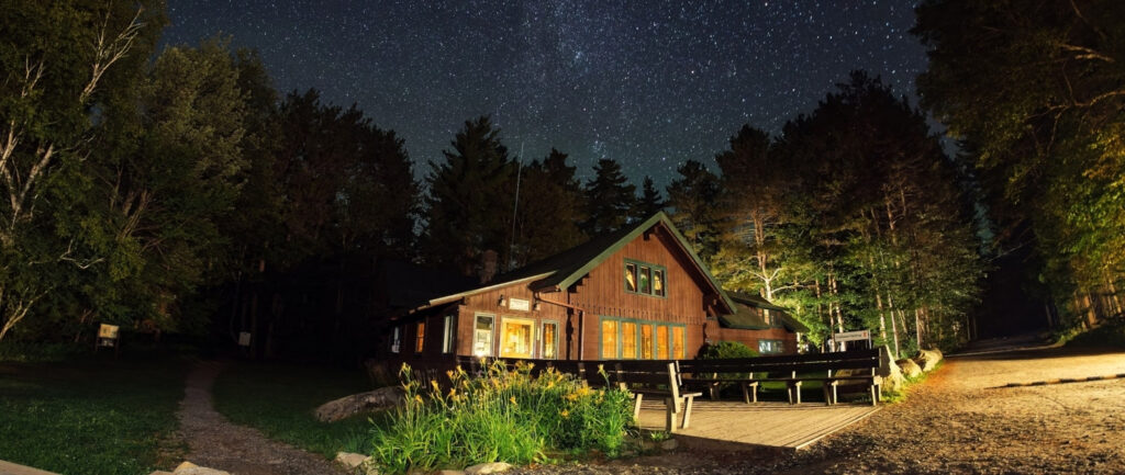 adirondak loj on a starry night