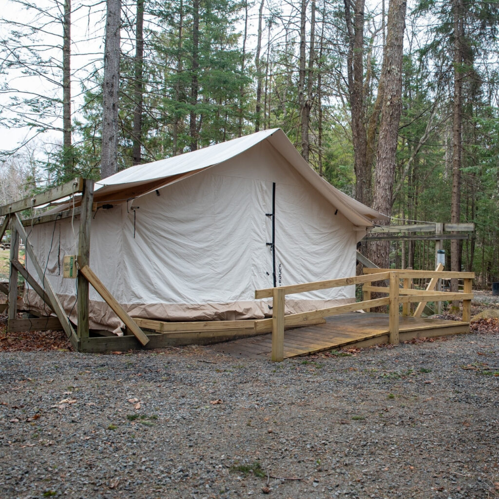 a canvas cabin in the adirondacks