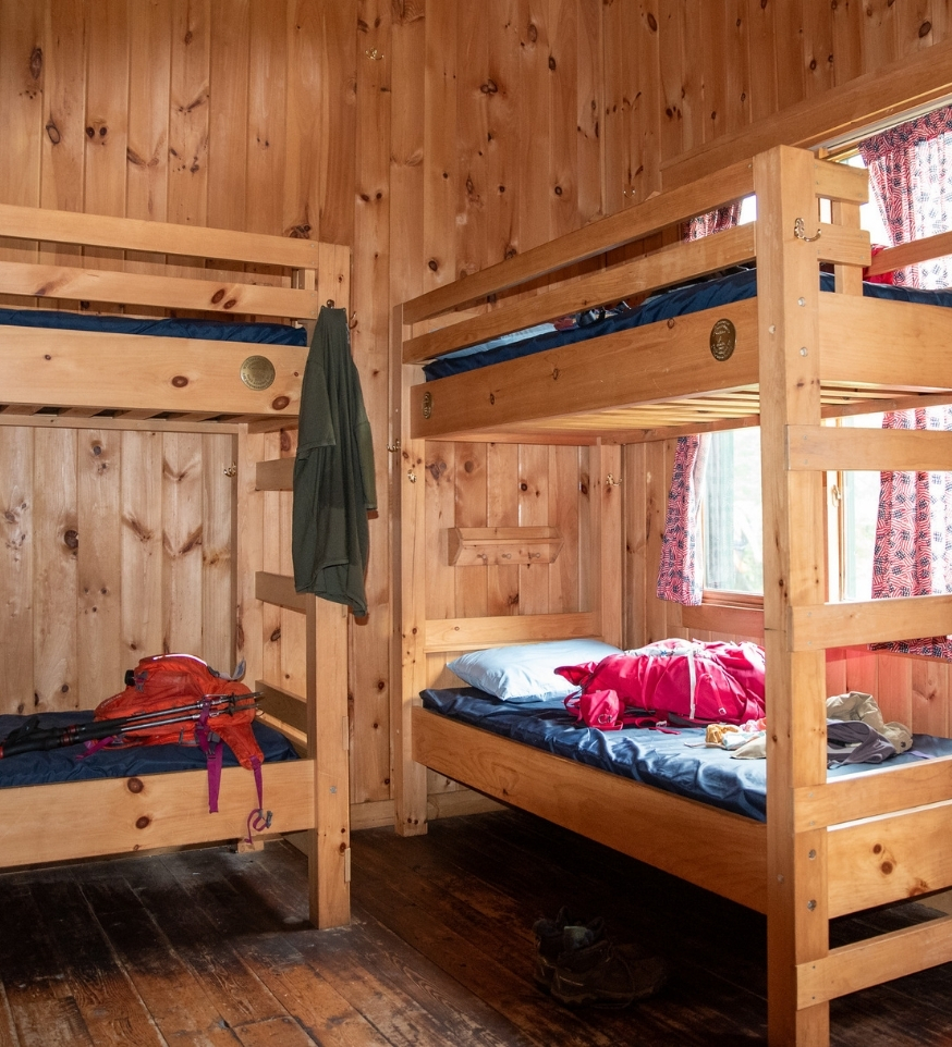 four bunks at Johns Brook lodge