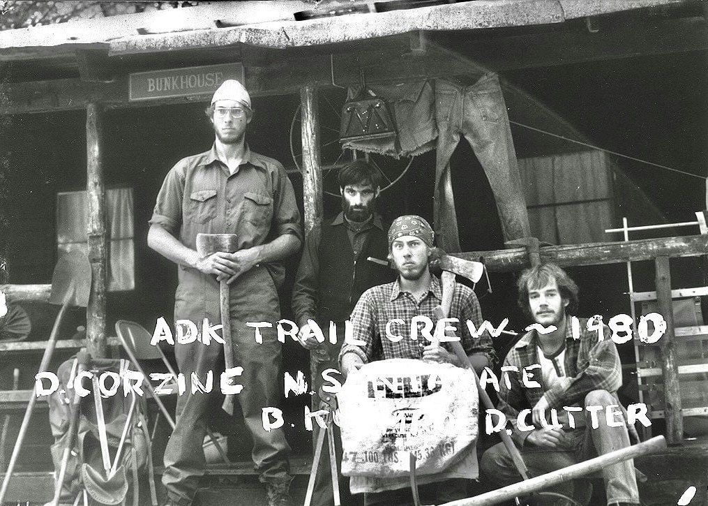 black and white photo of ADK's 1980 professional trail crew