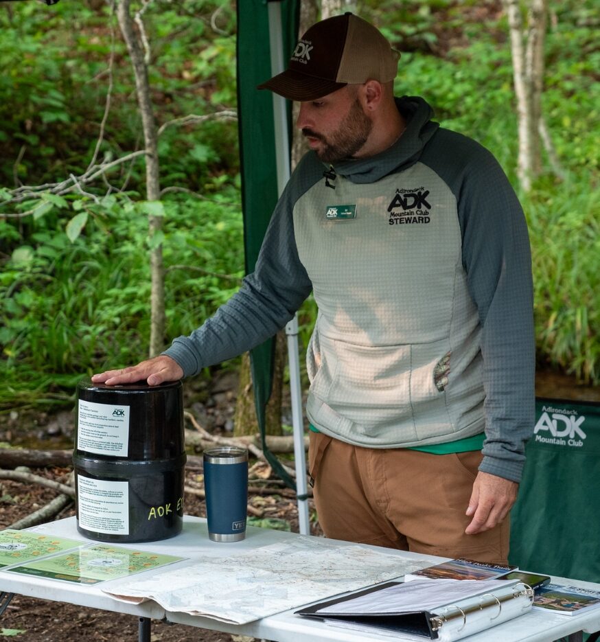 route 73 trailhead steward talks about bear can