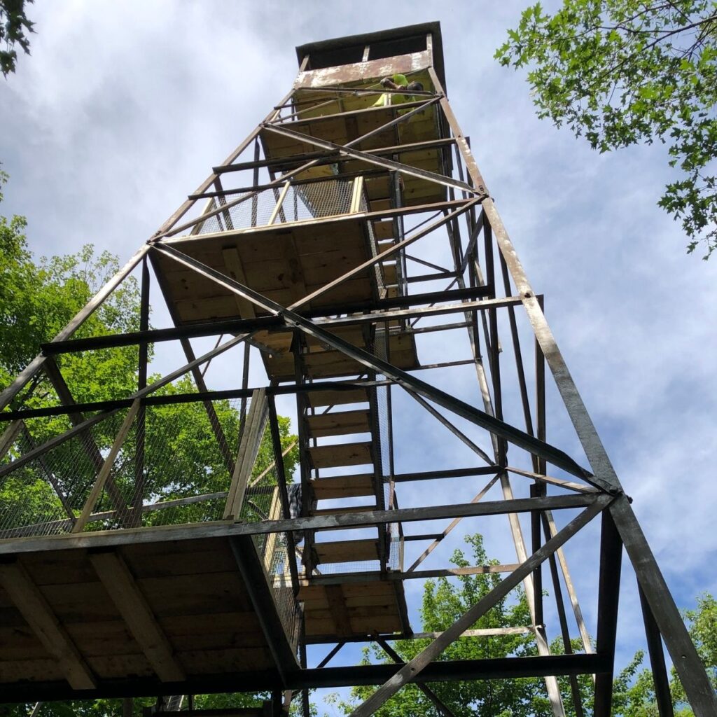 Looking up at Swede Fire Tower