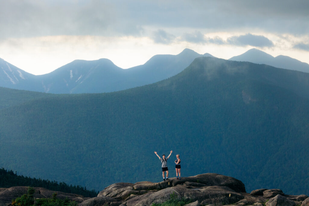 Hikers on summit of Cascade Mountain