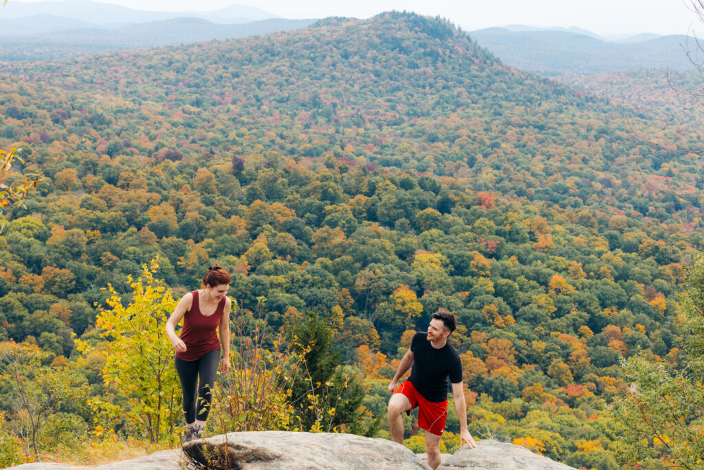 2 people hiking on Goodman mountain