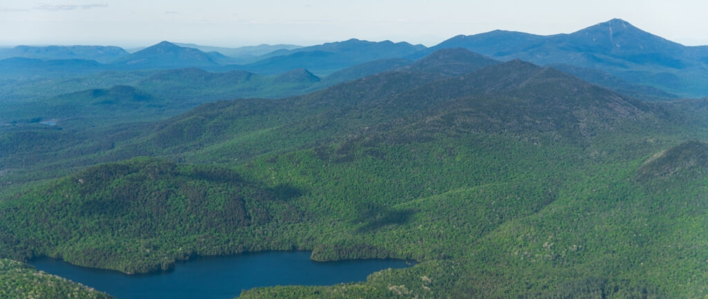 aerial view of adirondack mountains