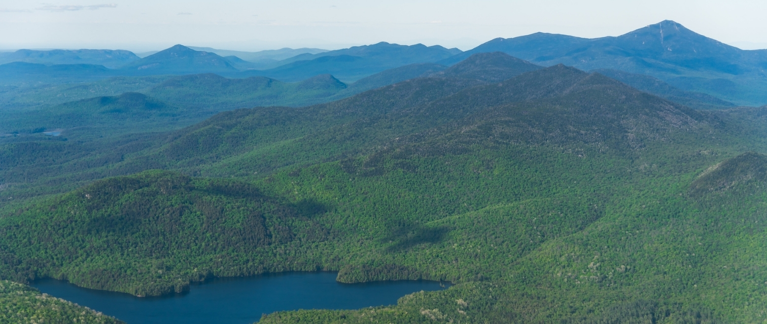 aerial view of adirondack mountains