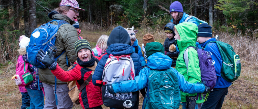 homeschool students in a circle