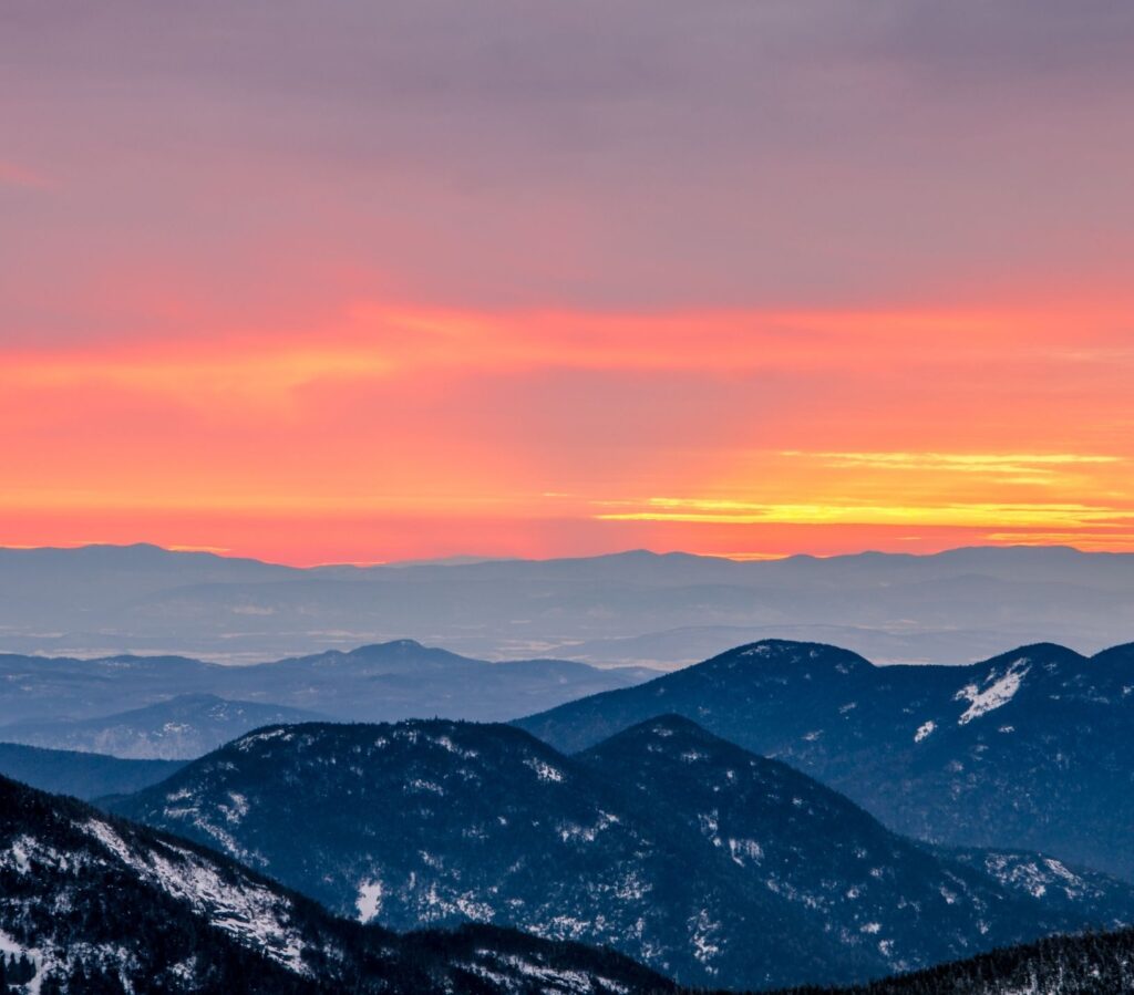sunrise from the summit of mount marcy in the adirondacks