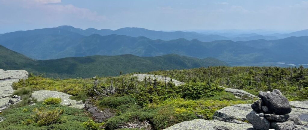 panoramic view from a mountain summit in the adirondacks