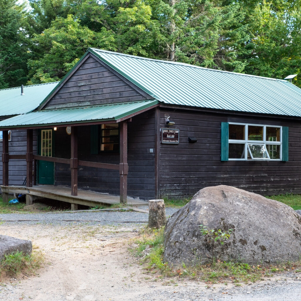an Adirondack cabin in the woods