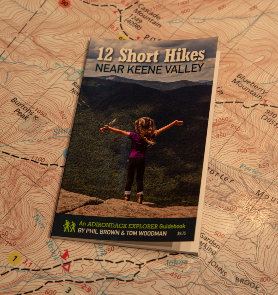 12 short hikes near keene valley on map table