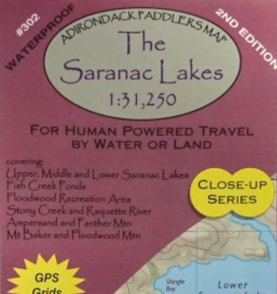 cover of Adirondack Paddlers Map The Saranac Lakes