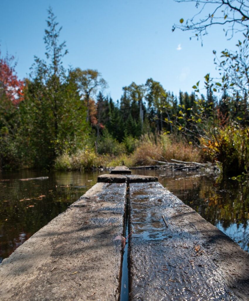 plank bridging on trail to hurricane mountain