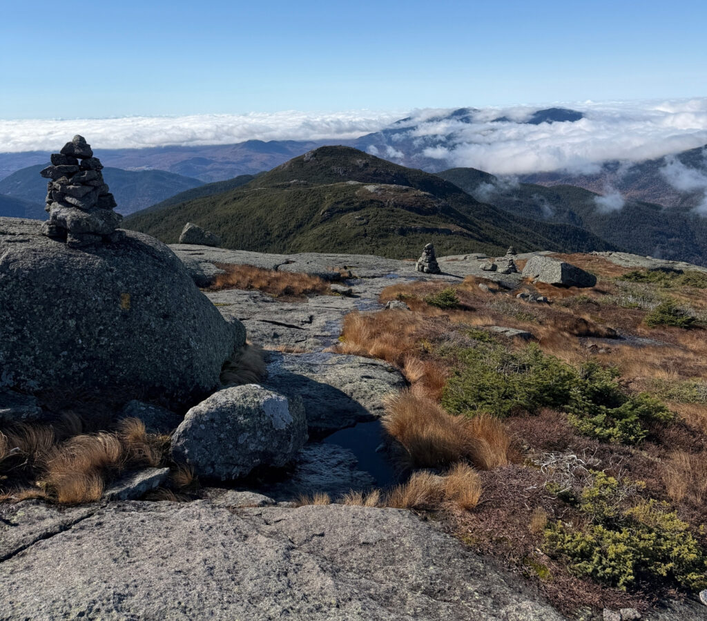 summit of algonquin looking at Iroquois in the adirondacks